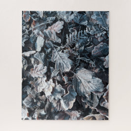 Koude vorstbladeren legpuzzel