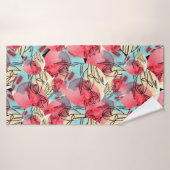 Koude Warme Waterverf Bloemen Geometrisch Badhanddoek (Badhanddoek)