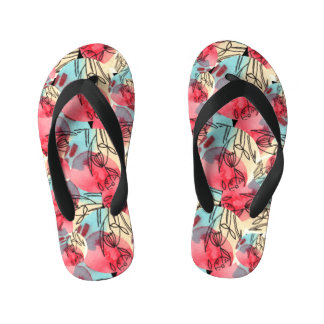 Koude Warme Waterverf Bloemen Geometrisch Kinder Teenslippers