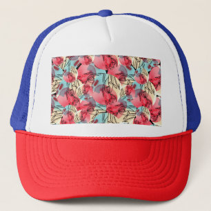 Koude Warme Waterverf Bloemen Geometrisch Trucker Pet