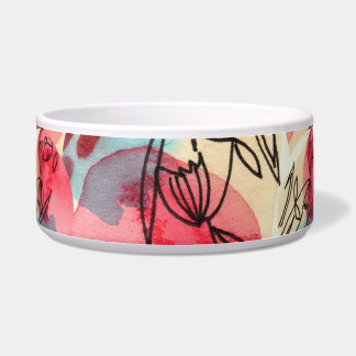 Koude Warme Waterverf Bloemen Geometrisch Voerbakje