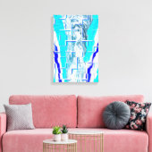 Koude water abstracte kunst canvas afdruk (Insitu (Woonkamer))