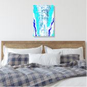Koude water abstracte kunst canvas afdruk (Insitu (Slaapkamer))