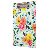 Koude Waterverf Floral Pink Yellow Pattern Klembord (Links)