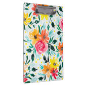 Koude Waterverf Floral Pink Yellow Pattern Klembord (Rechts)