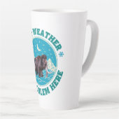 Koude Weer Mammoet Winter Humor Latte Mok (Rechterhoek)
