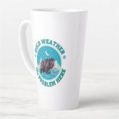 Koude Weer Mammoet Winter Humor Latte Mok (Linkerhoek)