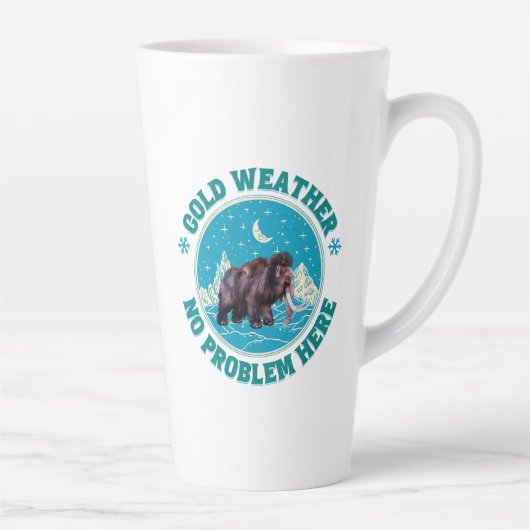 Koude Weer Mammoet Winter Humor Latte Mok (Rechts)