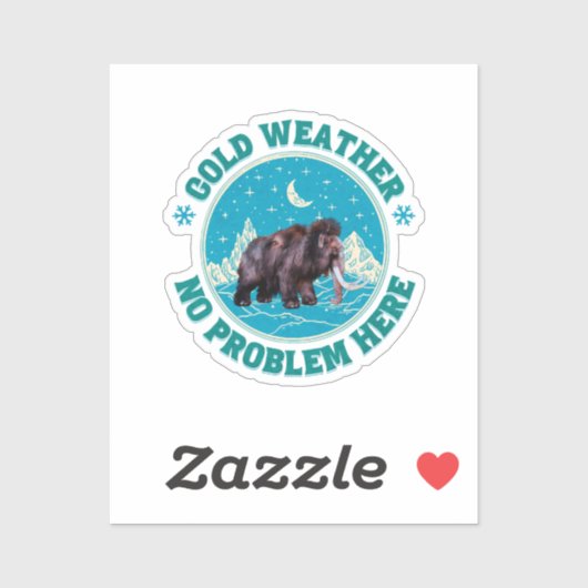Koude Weer Mammoet Winter Humor Sticker (Vel)