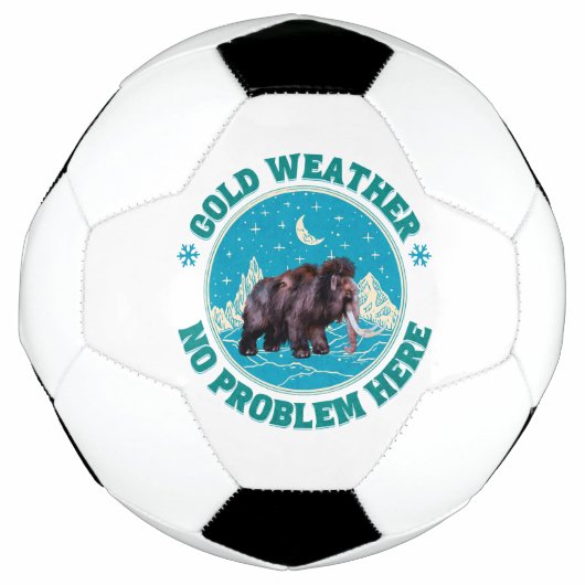 Koude Weer Mammoet Winter Humor Voetbal (Voorkant)