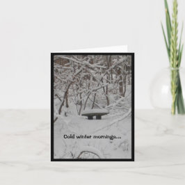 Koude winter en hete koffie kaart