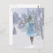 Koude winter fee vangen sneeuwvlokken briefkaart (Voorkant / Achterkant)