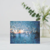 Koude winter, gevriesdroogde glazen ijskristallen briefkaart (Staand voorkant)