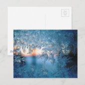 Koude winter, gevriesdroogde glazen ijskristallen briefkaart (Voorkant / Achterkant)