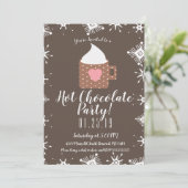 Koude Winter Heet Chocolade Kampvuur Mok Aankondiging (Staand voorkant)