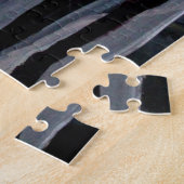 Koude winternacht met volle maan schilderen legpuzzel (Zijkant)