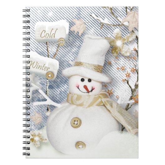 Koude wintersneeuwman notitieboek (Voorkant)