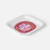 Koude yoghurt Smoothies fruitsap winkel logo naam Papieren Bordje (Gebogen)