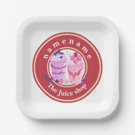 Koude yoghurt Smoothies fruitsap winkel logo naam Papieren Bordje