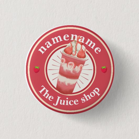 Koude yoghurt Smoothies fruitsap winkel logo naam Ronde Button 3,2 Cm (Voorkant)