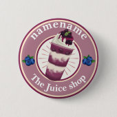 Koude yoghurt Smoothies fruitsap winkel logo naam Ronde Button 5,7 Cm (Voorkant)