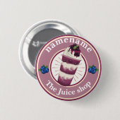 Koude yoghurt Smoothies fruitsap winkel logo naam Ronde Button 5,7 Cm (Voorkant /achterkant)