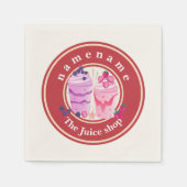 Koude yoghurt Smoothies fruitsap winkel logo naam Servet (Voorkant)