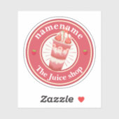 Koude yoghurt Smoothies fruitsap winkel logo naam Sticker (Vel)