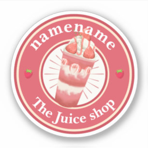 Koude yoghurt Smoothies fruitsap winkel logo naam Sticker