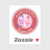 Koude yoghurt Smoothies fruitsap winkel logo naam Sticker (Vel)