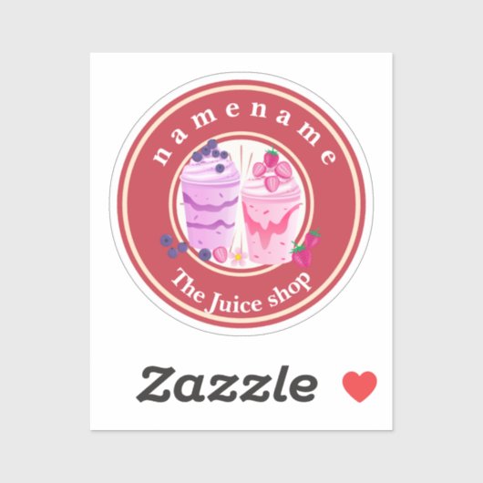 Koude yoghurt Smoothies fruitsap winkel logo naam Sticker (Vel)
