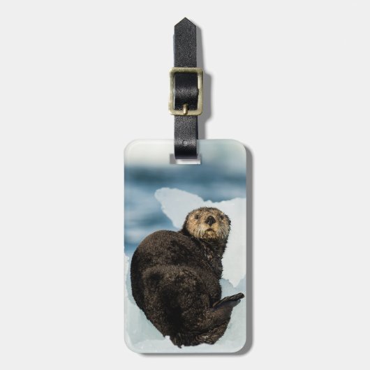 Koude Zeeotter Bagagelabel (Voorkant verticaal)