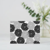 Koude zwarte en grijze bloesem briefkaart (Staand voorkant)