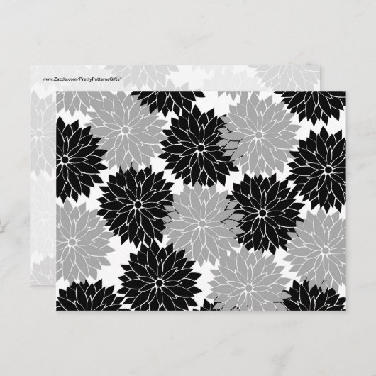 Koude zwarte en grijze bloesem briefkaart (Voorkant / Achterkant)