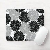 Koude zwarte en grijze bloesem muismat (Met muis)