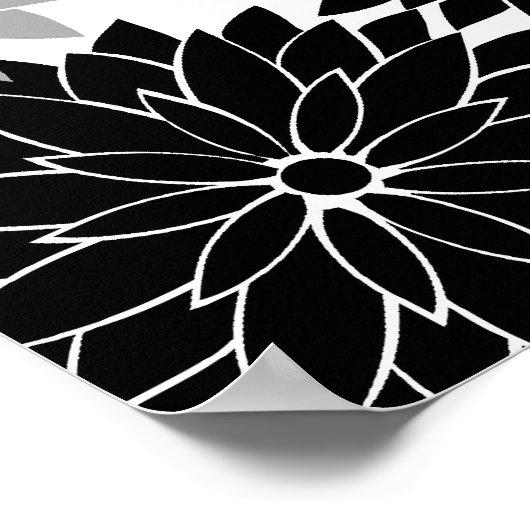 Koude zwarte en grijze bloesem poster (Hoek)