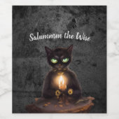 Koude zwarte kat Etiket voor voedsel en dranken (Enkel label)