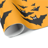 Koude zwarte vliegende vleermuizen Halloween op Si Cadeaupapier (Rol Hoek)