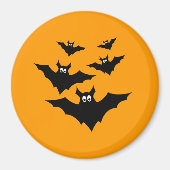 Koude zwarte vliegende vleermuizen Halloween op Si Magneet (Voorkant)