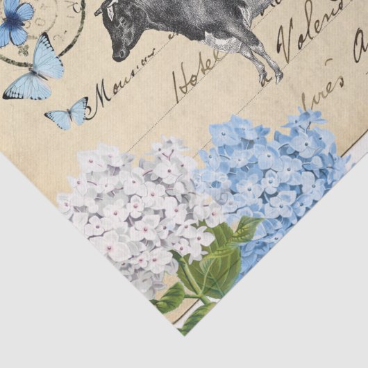 koudeblauw Briefkaart Weefpapier Tissuepapier (Detail)