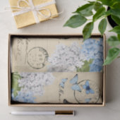 koudeblauw Briefkaart Weefpapier Tissuepapier (Geschenk)