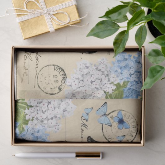  koudeblauw Briefkaart Weefpapier Tissuepapier (Geschenk)