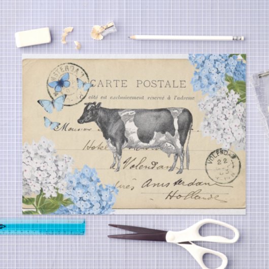  koudeblauw Briefkaart Weefpapier Tissuepapier (Craft)