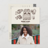 Koudekerstkaart met foto en warme wensen feestdagenkaart (Voorkant / Achterkant)