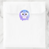 Koudfakoestisch Schattig Emoji Purplish Blue Ronde Sticker (Tas)