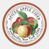 Koudgeperst gepasteuriseerd gekruid appel cider la ronde sticker (Voorkant)