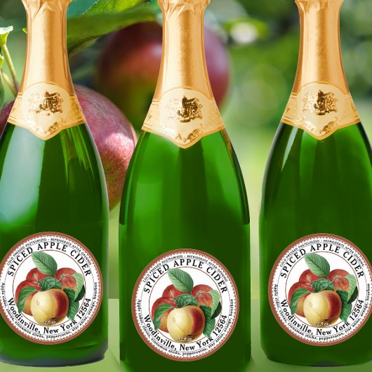 Koudgeperst gepasteuriseerd gekruid appel cider la ronde sticker