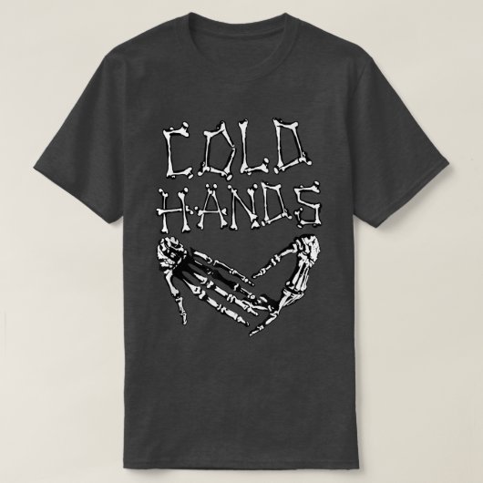 Koudhandskelethandhart voor mannen t-shirt (Design voorkant)