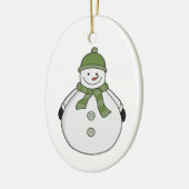 Koudsneeuwman Keramisch Ornament (Links)