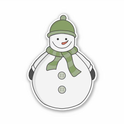 Koudsneeuwman Sticker (Voorkant)